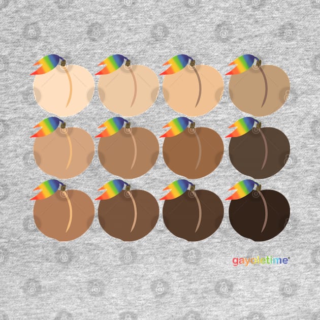 Rainbow Peach Emoji Grid by GayOleTime